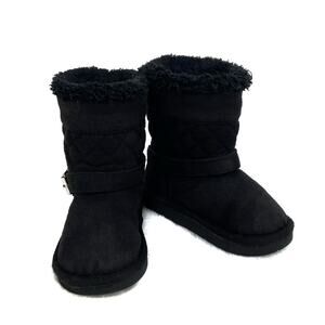 Okie Dokie Suede Faux Fur Lined Winter Boots Size 6 (baby) Black